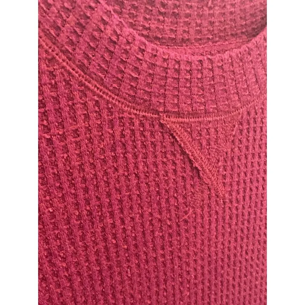 Free People Mountaineer Cuff Thermal Waffle Knit Top S Western Festival‎ Pirate